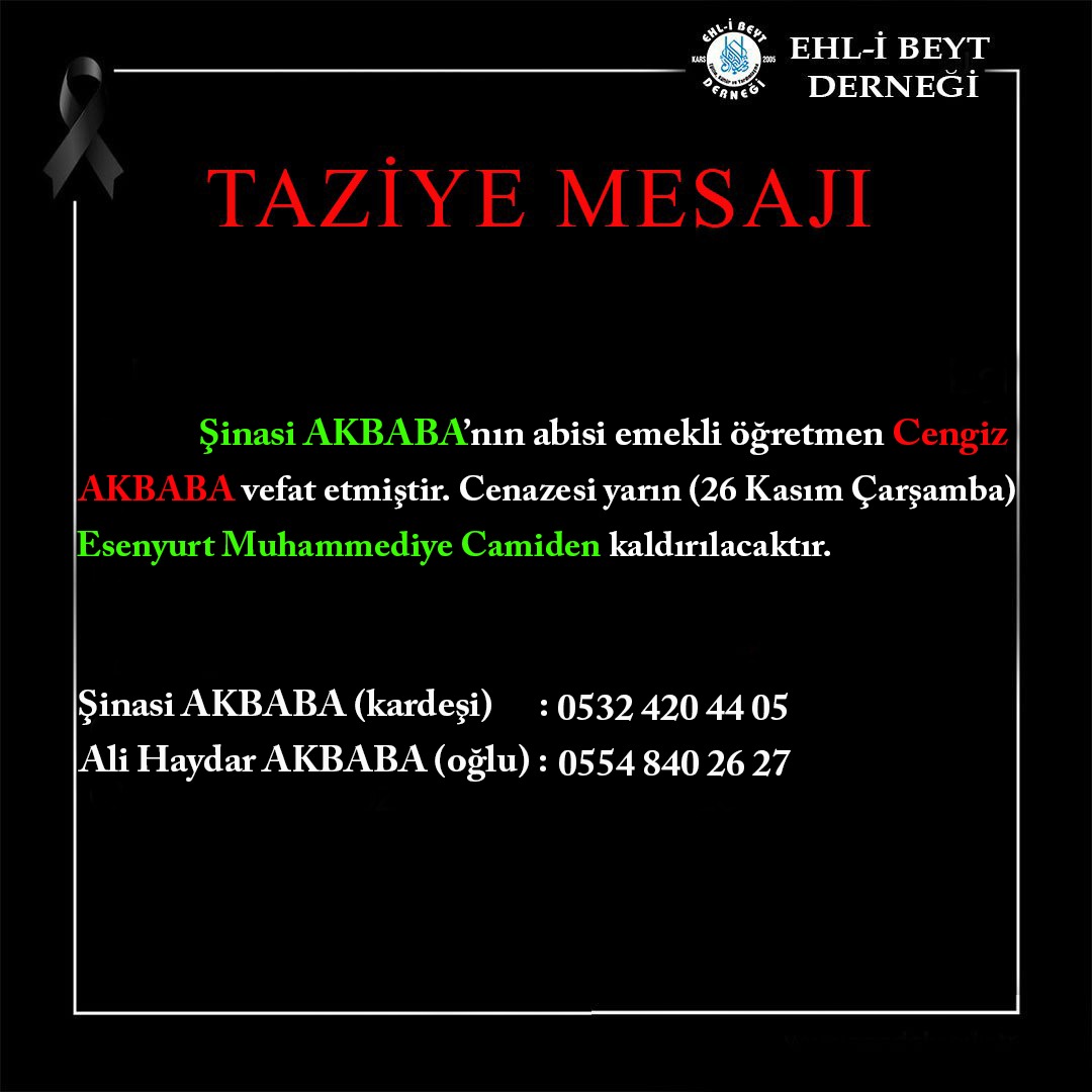 Cengiz AKBABA vefat etmiştir