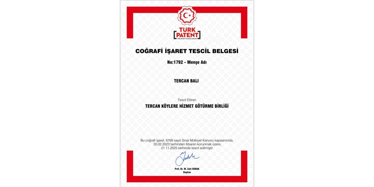 Tercan Balı Erzincan’ın 14. Coğrafi İşaretli ürünü oldu