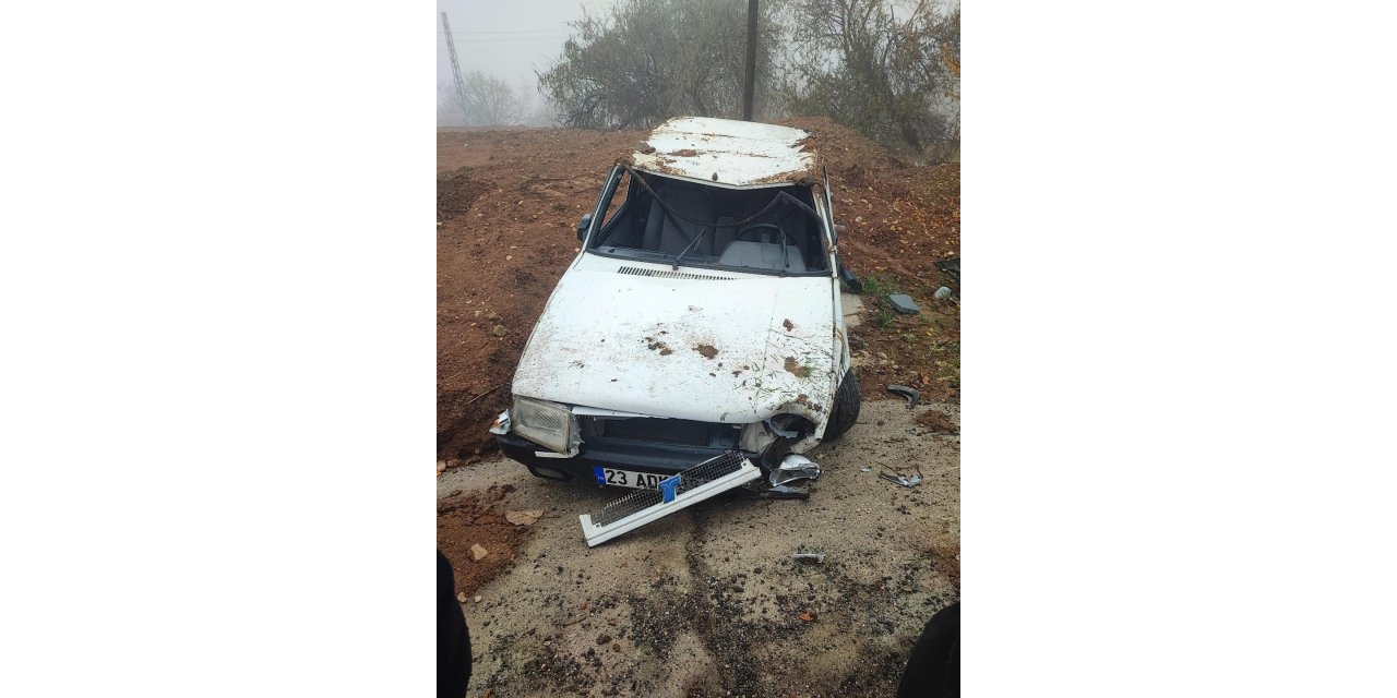 Elazığ’da takla atan otomobilin sürücüsü yaralandı