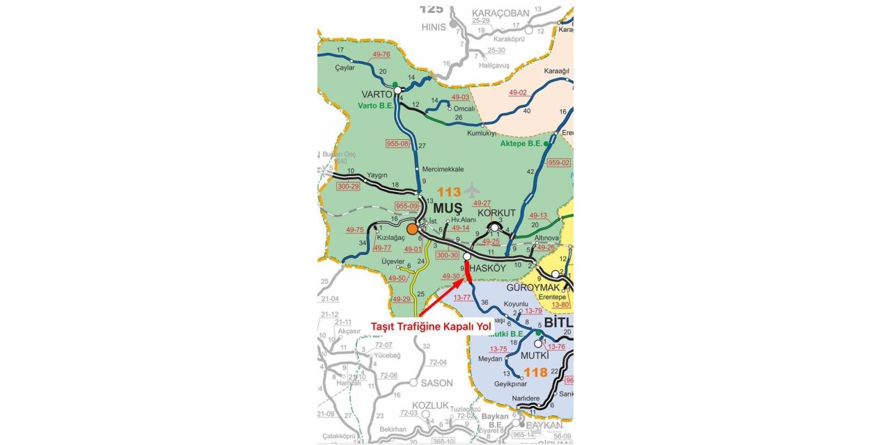 Muş’ta yoğun kar yağışı: Hasköy-Mutki yolu ulaşıma kapandı