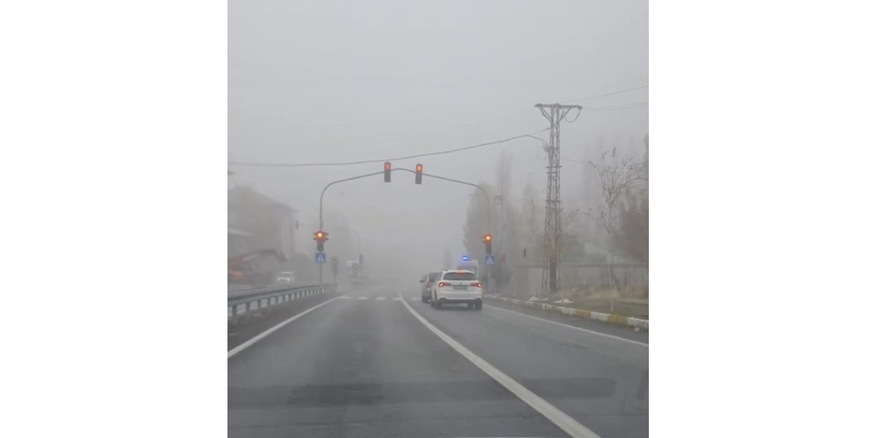 Patnos’ta etkili olan yoğun sis günlük hayatı olumsuz etkiledi