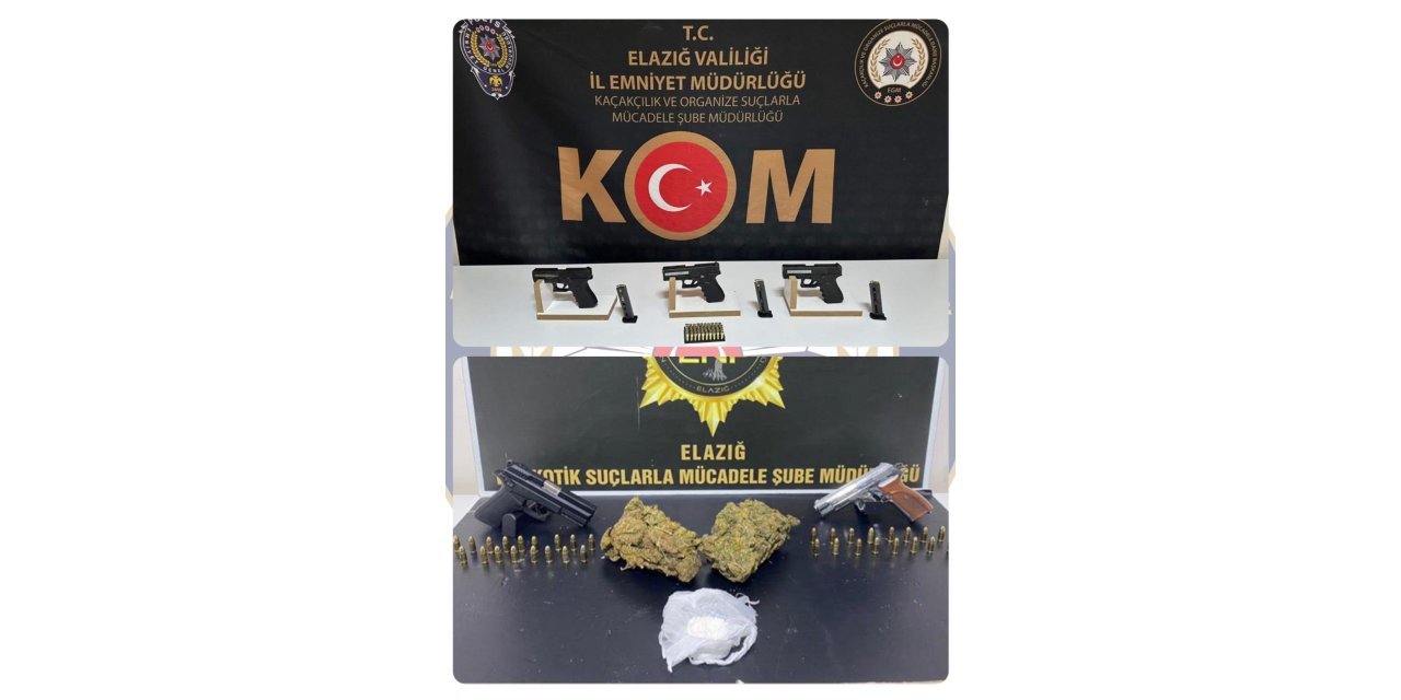 Elazığ’da uyuşturucu ve silah operasyonu: 1 tutuklama