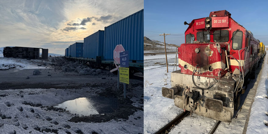 Kars'ta yük treni kamyona çarptı: 1 ölü