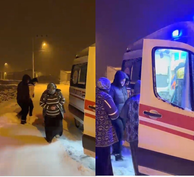 Kars’ta kar engelini aşan sağlık ekipleri hasta vatandaş için seferber oldu