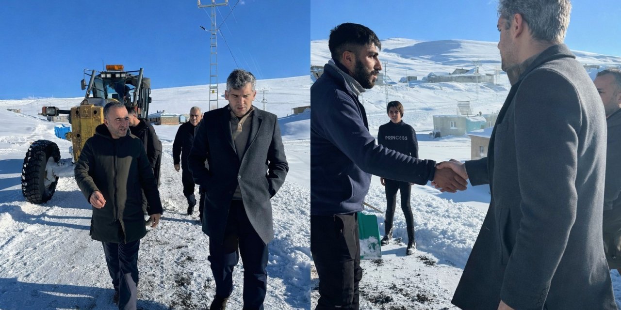 Diyadin’de kapanan köy yolları için çalışmalar sürüyor