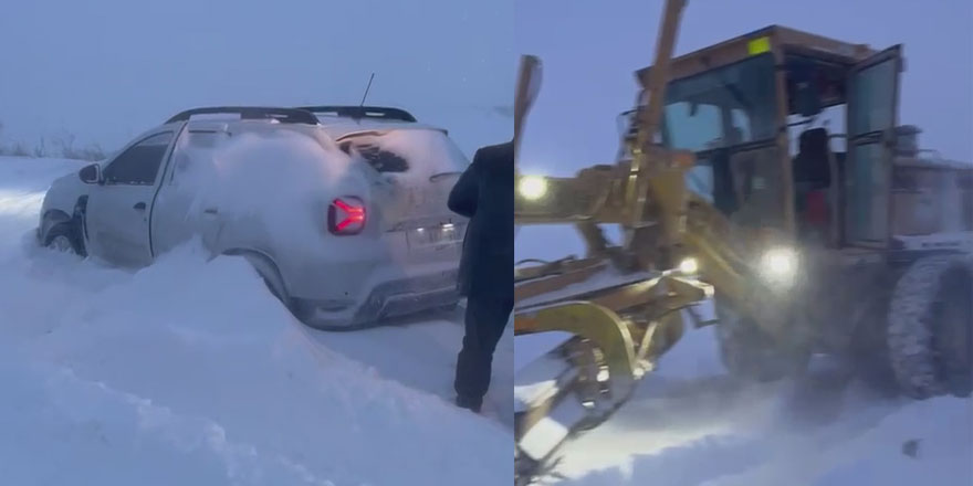 Kars'ta kar ve tipi nedeniyle mahsur kalan 3 kişi kurtarıldı