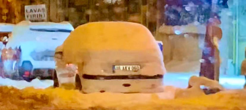 Kars ayazı şehri beyaza bürüdü