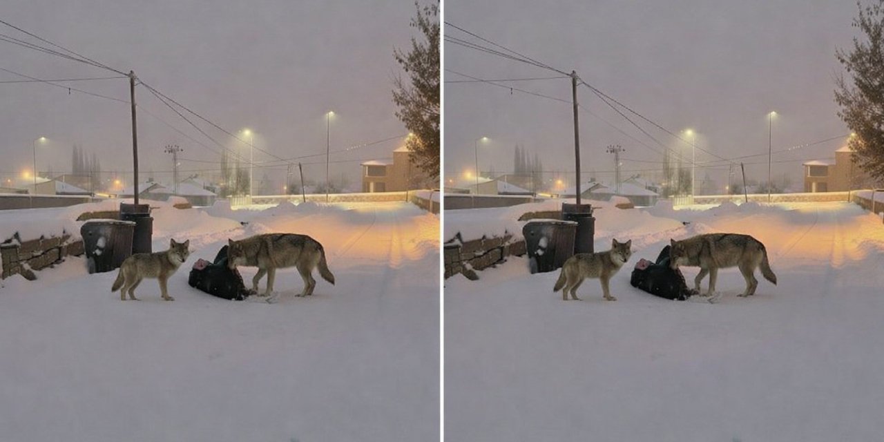 Diyadin’de kurtlar mahalle arasına indi