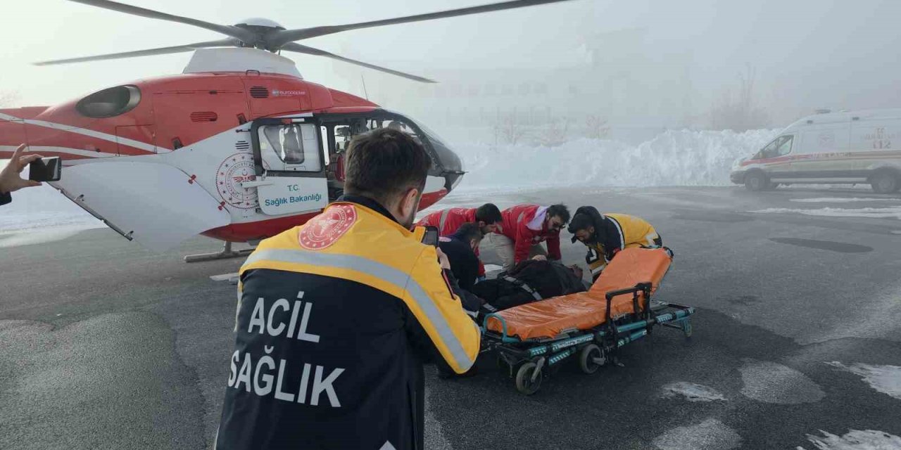 KOAH hastası ambulans helikopterle hastaneye sevk edildi
