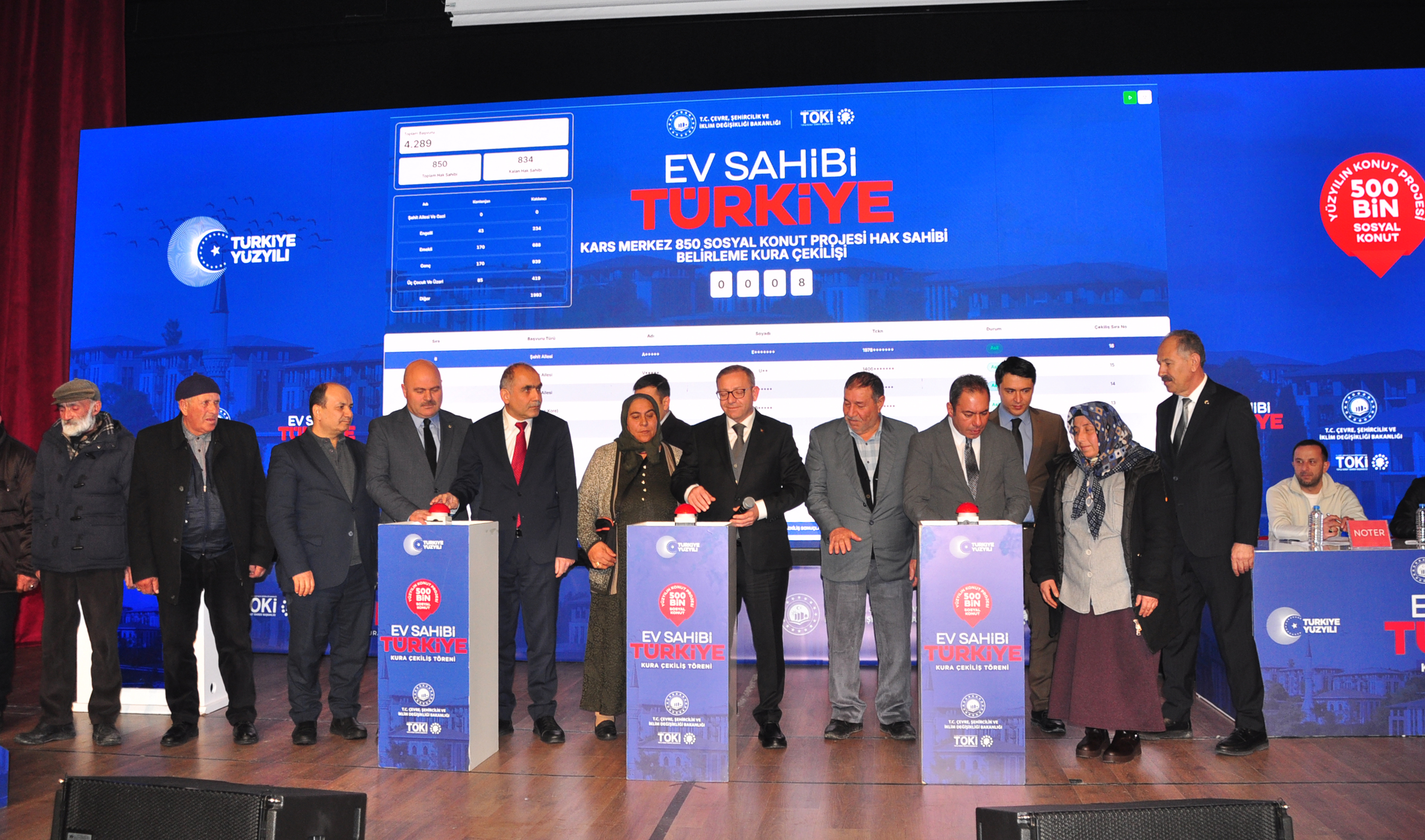 Kars'ta konut kuraları çekildi