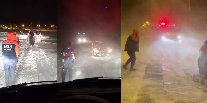 Kars’ta "Beyaz" mesai: Yollarda mahsur kalanları AFAD ve Özel İdare kurtardı!