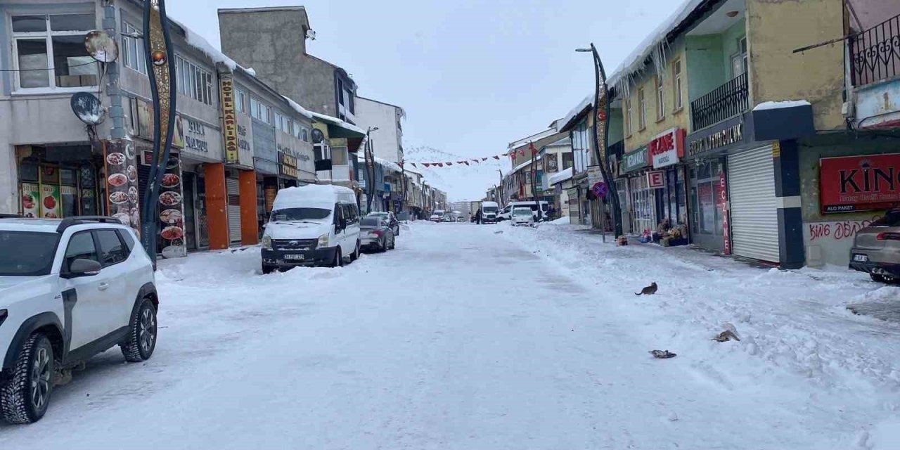 Kar ve buzla kaplı Karlıova sessizliğe büründü