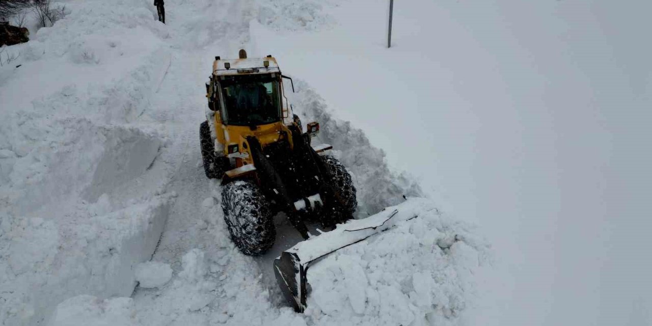 Bitlis’te köy yollarında karla mücadele çalışması
