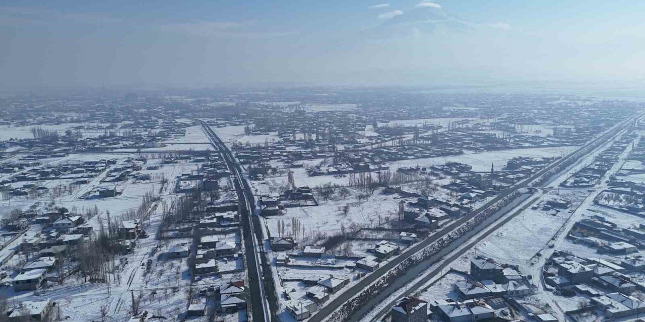 Iğdır’da kış güzelliği havadan görüntülendi