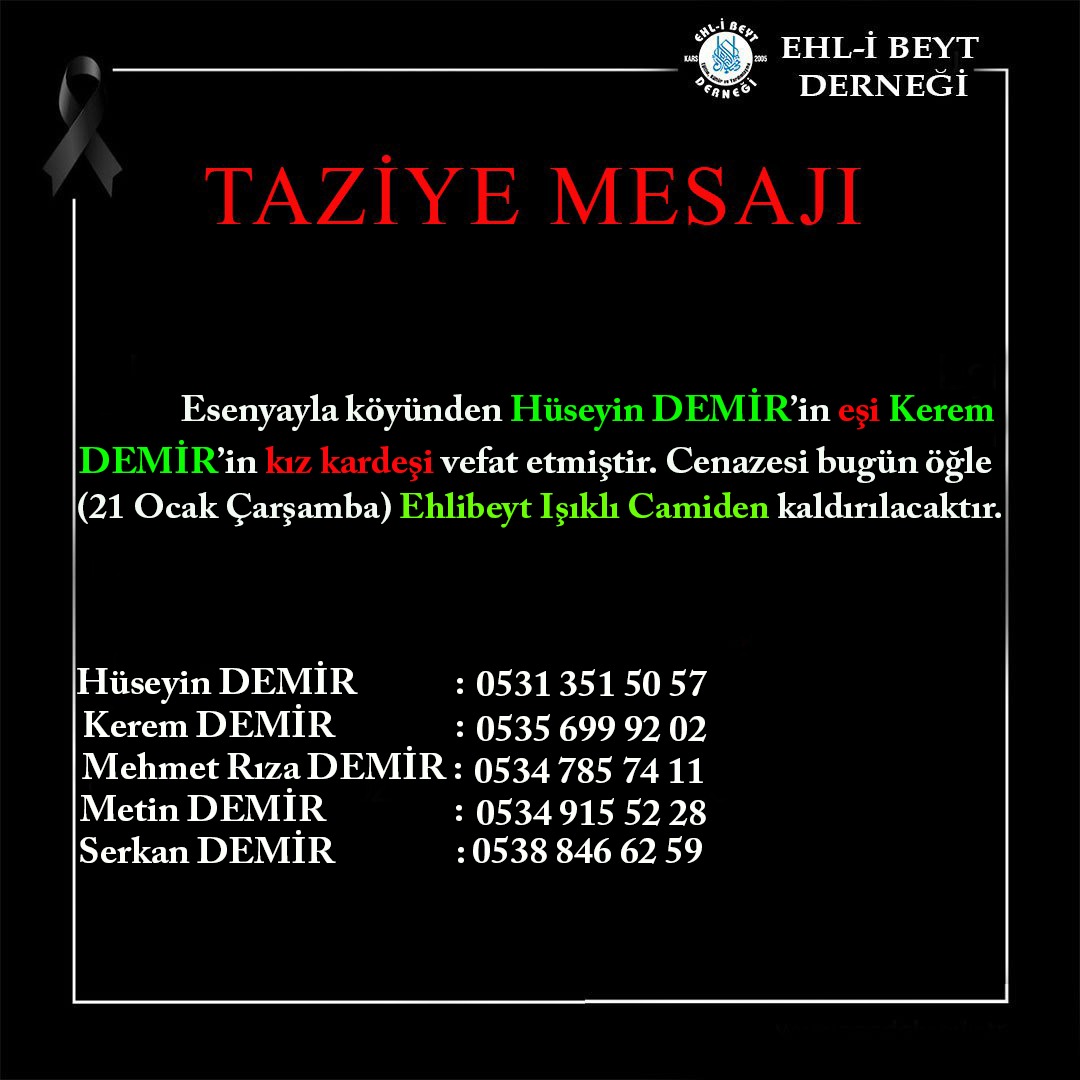 Demir ailesinin acı günü