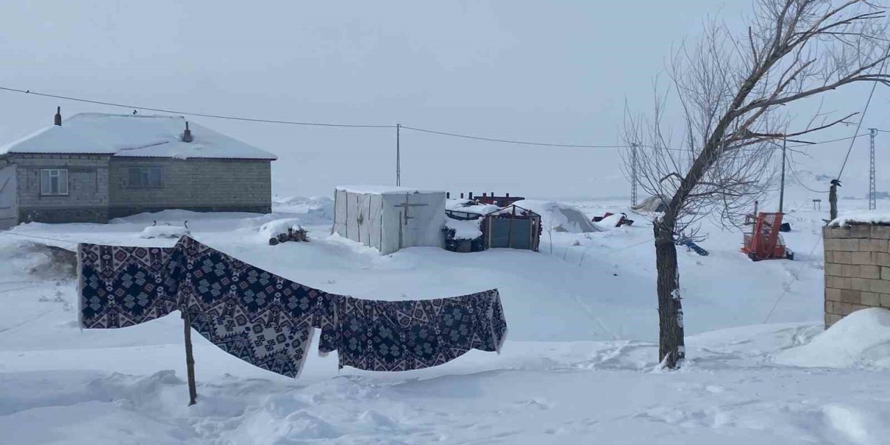 Ağrı’da köyler kışın tamamen kar altında kaldı