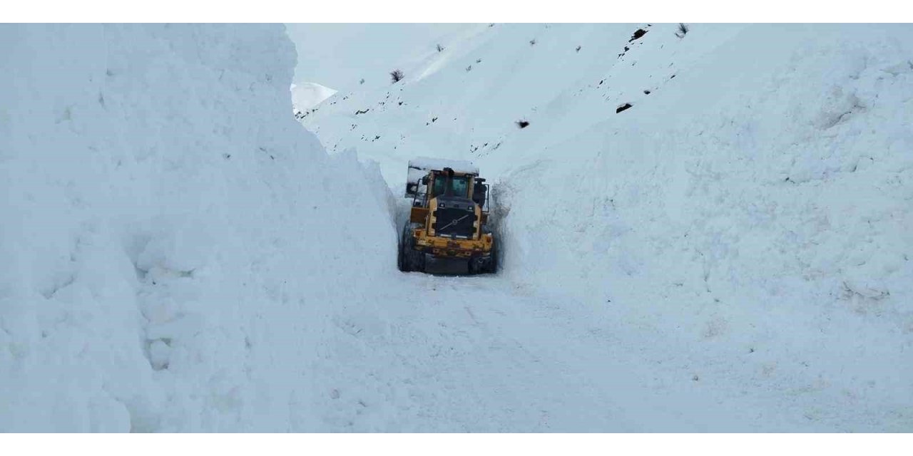 Yüksekova’da mezra yoluna düşen çığ temizlendi
