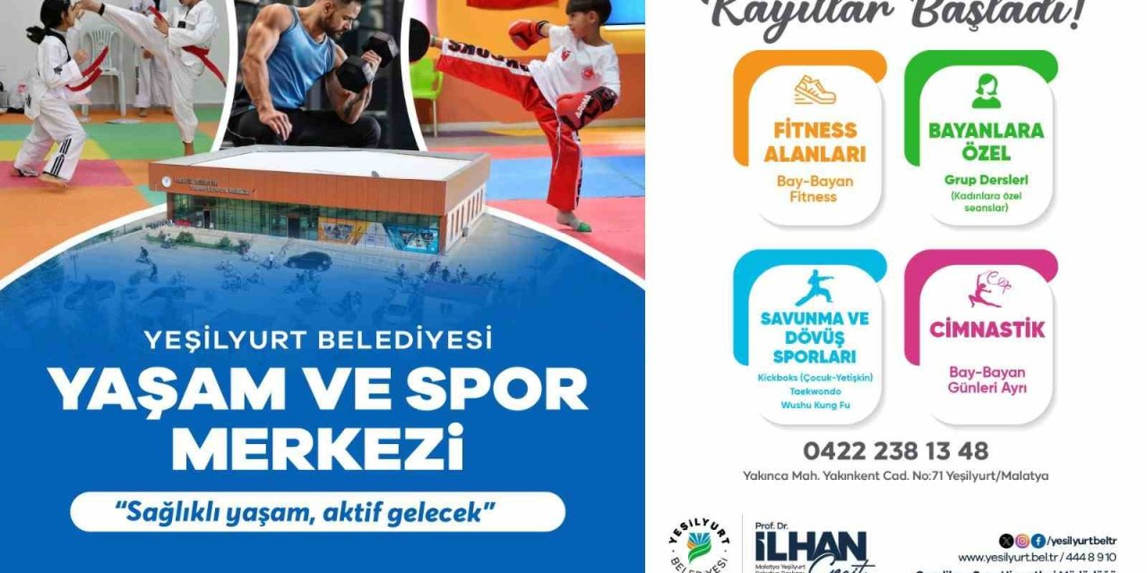 Yeşilyurt Belediyesi Yaşam ve Spor Merkezi’nde kayıtlar başladı