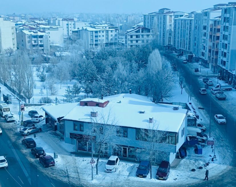 Kars’ta sessiz kış manzarası