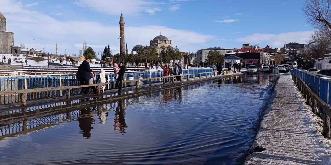 Kars’ta bahar havası: Güneşi gören kendisini dışarı attı