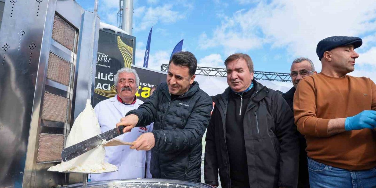 Valiler Ergan Dağı’nda et döner yerine tulum peyniri döneri kesti