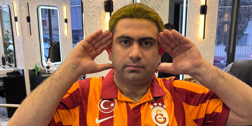 Galatasaray sevdalısı genç saçlarını sarıya boyadı