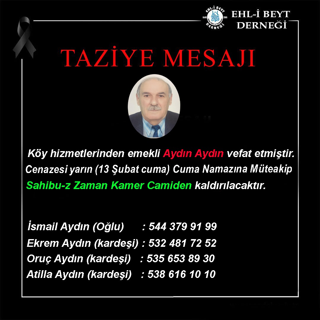 Aydın Aydın vefat etti