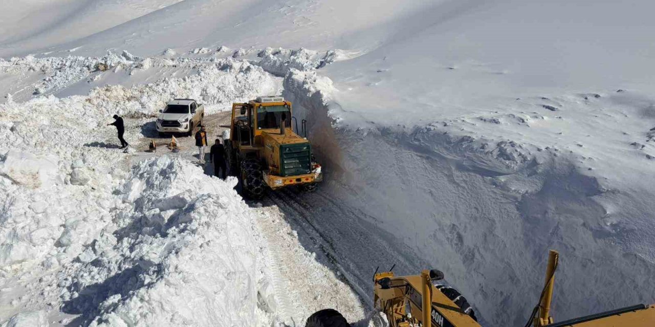 Van’da 3 bin 300 rakımlı mezra yolunda karla mücadele sürüyor
