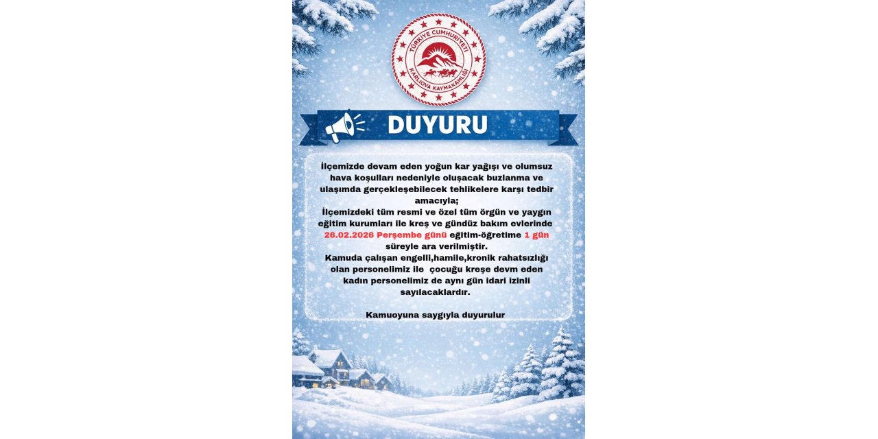 Bingöl’de 2 ilçede eğitime kar engeli