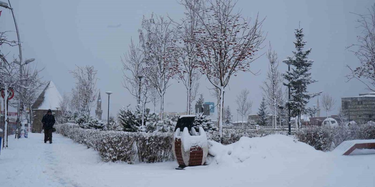 Erzurum’da kar yağışı etkili oluyor
