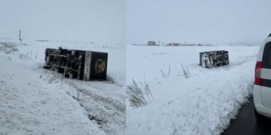 Kars'ta kamyonet kaza yaptı