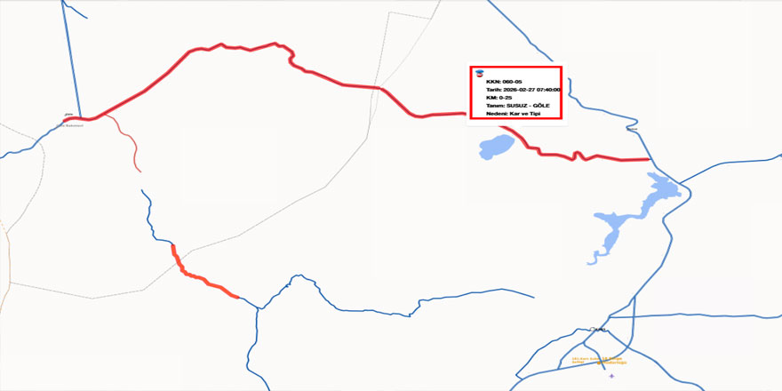 Kars - Göle kara yolu ulaşıma kapandı