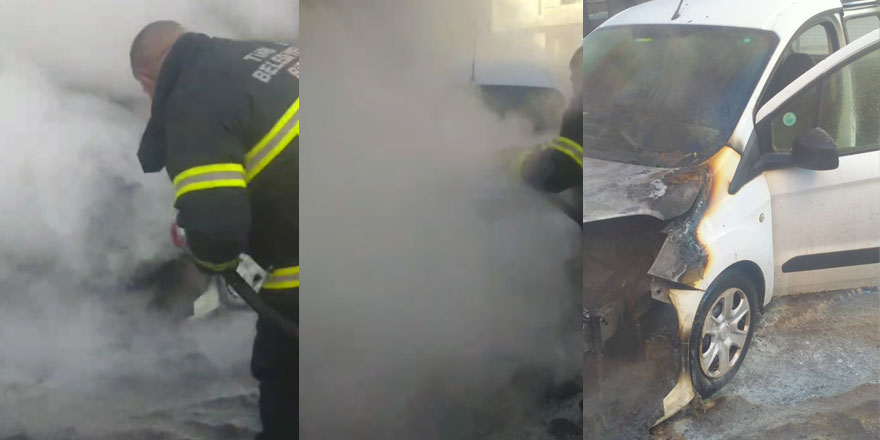 Kars’ta seyir halindeki otomobil yandı