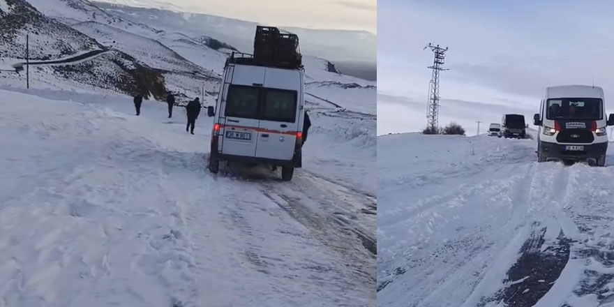Kars'ta tipi nedeniyle 10 araç yolda mahsur kaldı
