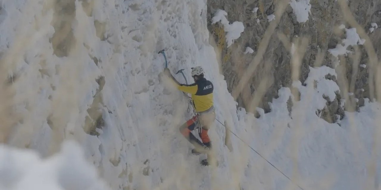 Diyadin Kanyonu’nda buz tırmanışı heyecanı