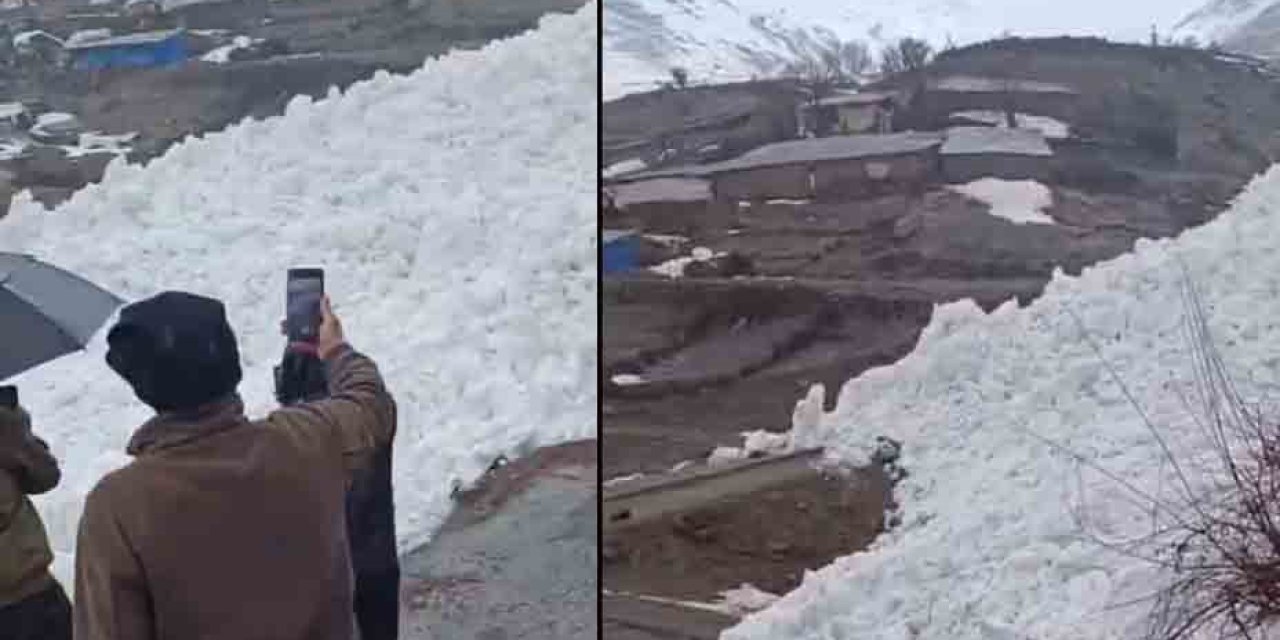 Hakkari’de çığ evleri teğet geçti