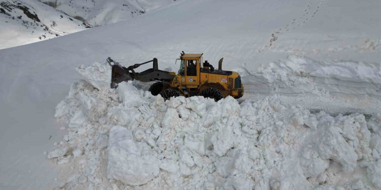 Bitlis’te 5 metreyi bulan karda yol açma çalışması