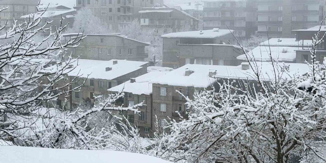 Hakkari’de karla karışık yağmur yağışı