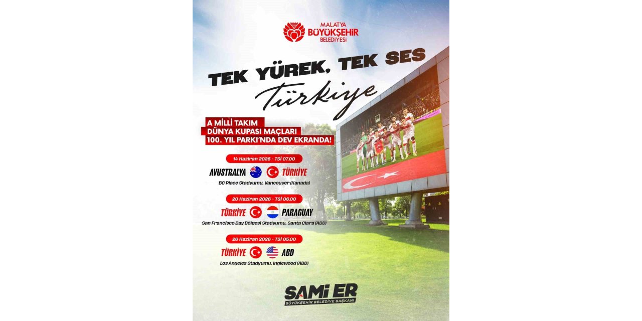 Malatya’da Dünya Kupası heyecanı bu kez açık havada yaşanacak