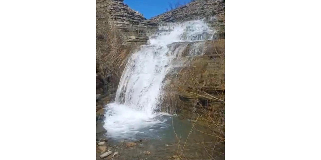 Elazığ’da yağışlar sonrası şelaleler coştu