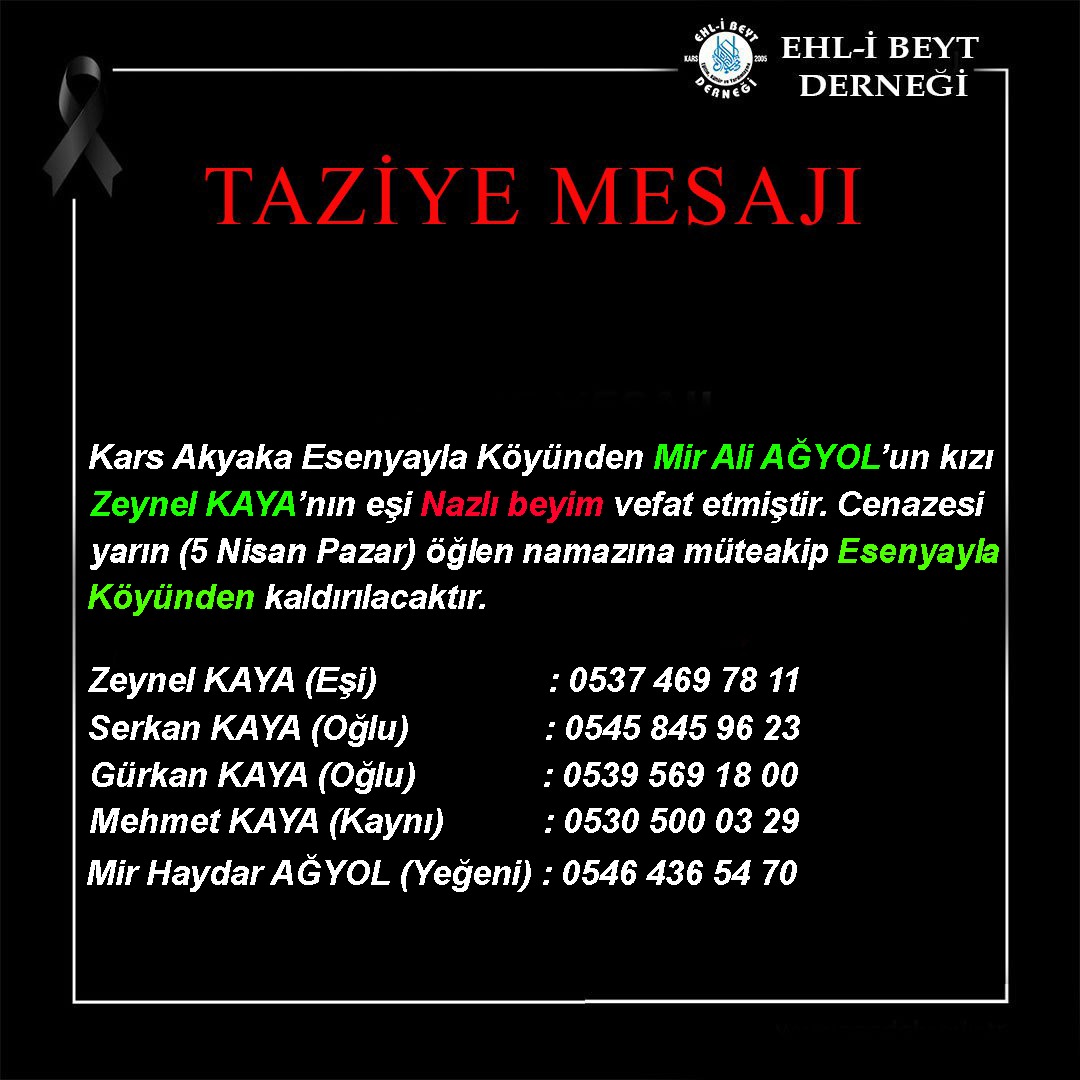 Nazlı Kaya vefat etti