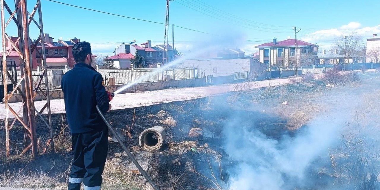 Van’da anız yangını