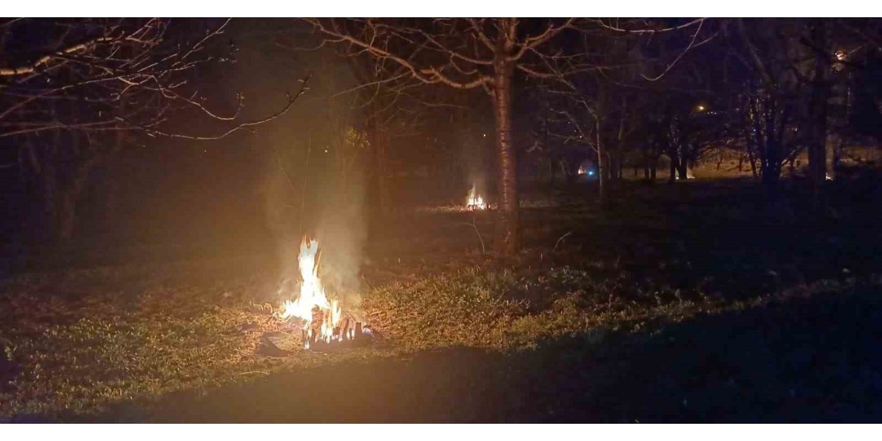 Erzincan’da don nöbeti: Üreticiler sabaha kadar ateş yaktı