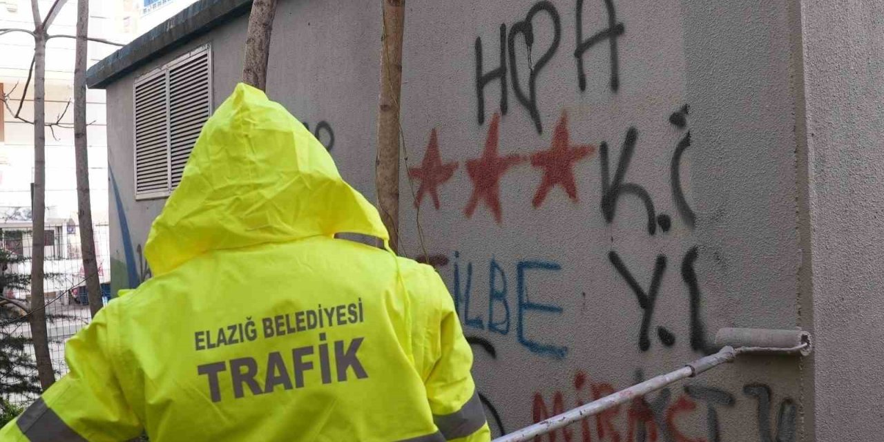 Elazığ’da kent estetiğini bozan duvar yazıları temizleniyor