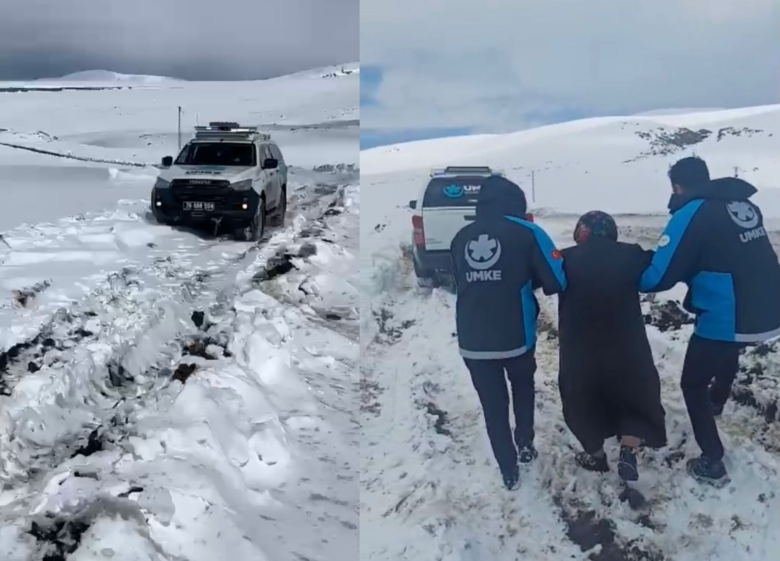 Kars'ta hasta kadın için ekipler seferber oldu