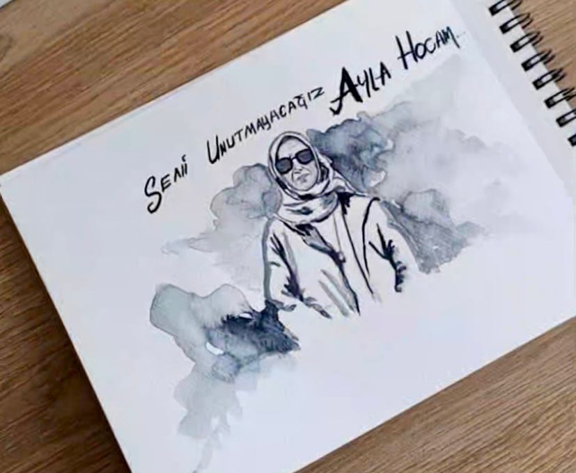 Öğretmen Ayla Kara'nın fedakarlığı tuvale yansıdı