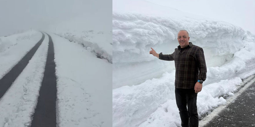 Nisan ortasında kış geri döndü: Kars-Erzurum karayolu beyaza gömüldü