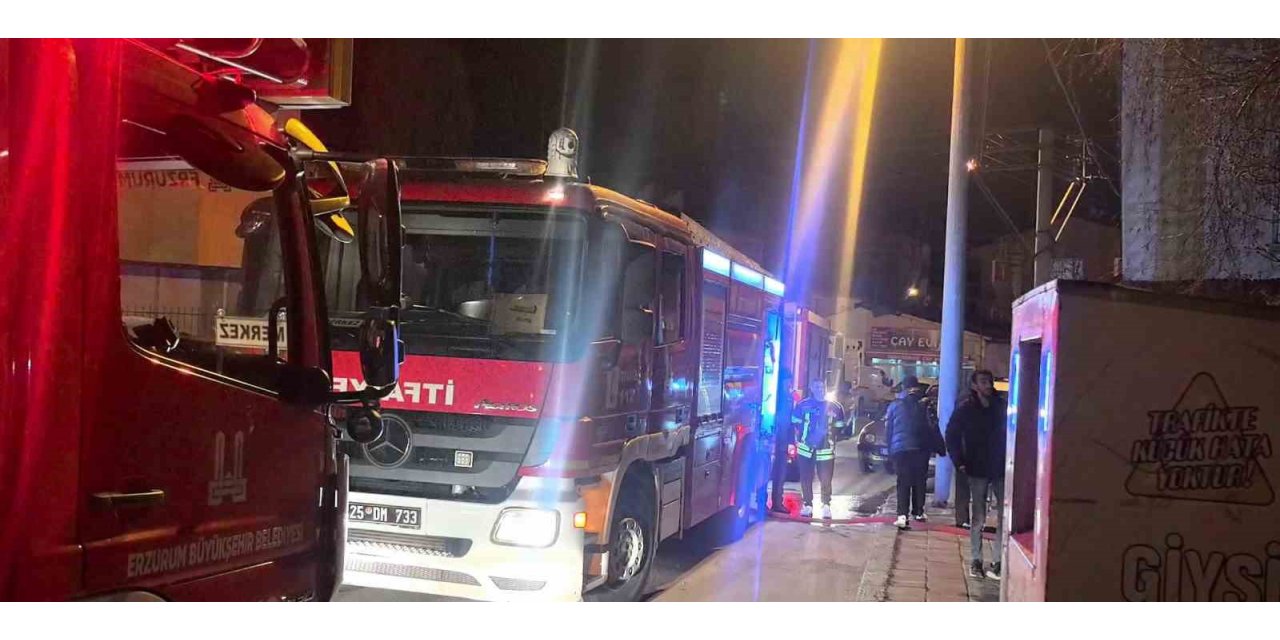 Erzurum’da metruk binada korkutan yangın