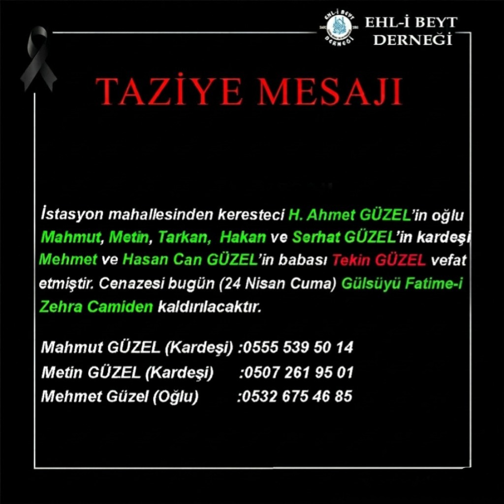 Tekin GÜZEL vefat etti