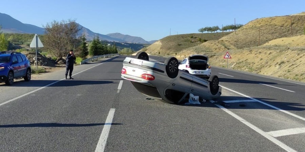 Kontrolden çıkan otomobil takla atıp ters döndü: 1 yaralı